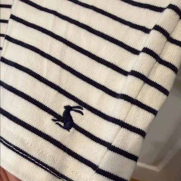 Joules White and Navy Dress with Embroidery Bees - Picture 5 of 9